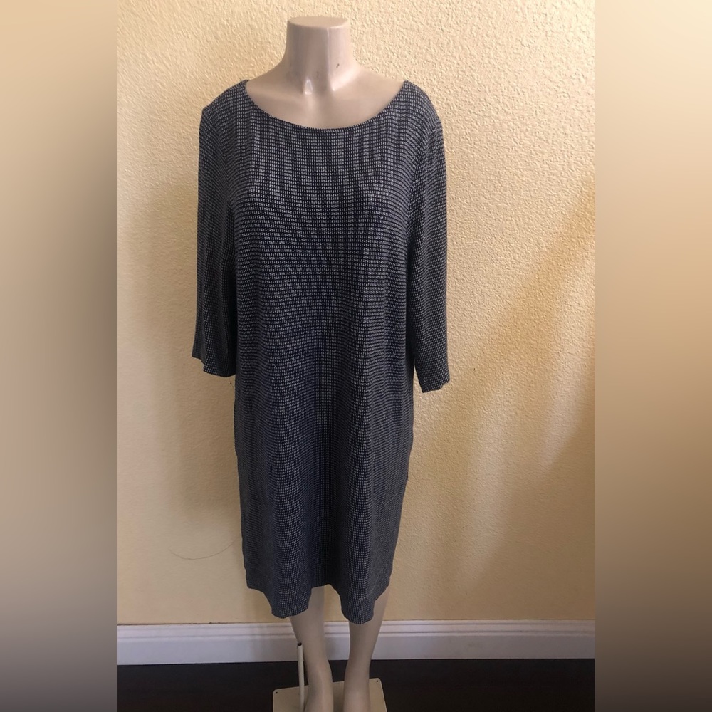 J Jill Ponte black and white print dress size XL